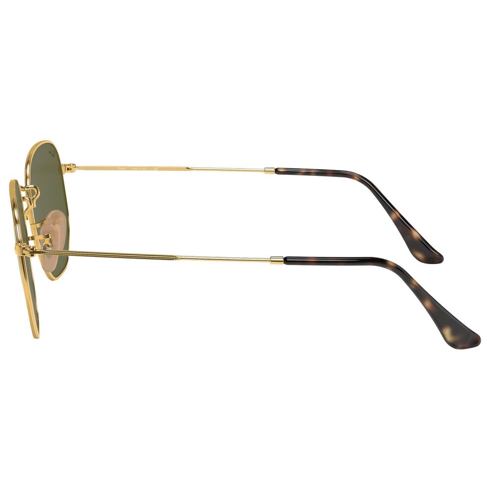Ray-Ban Hexagonal Flat Lenses Sunglasses with Silver Lenses in Polished Gold, , large