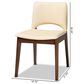 Baxton Studio Afton Side Chair with Beige Faux Leather in Walnut Brown (Set of 2), , large