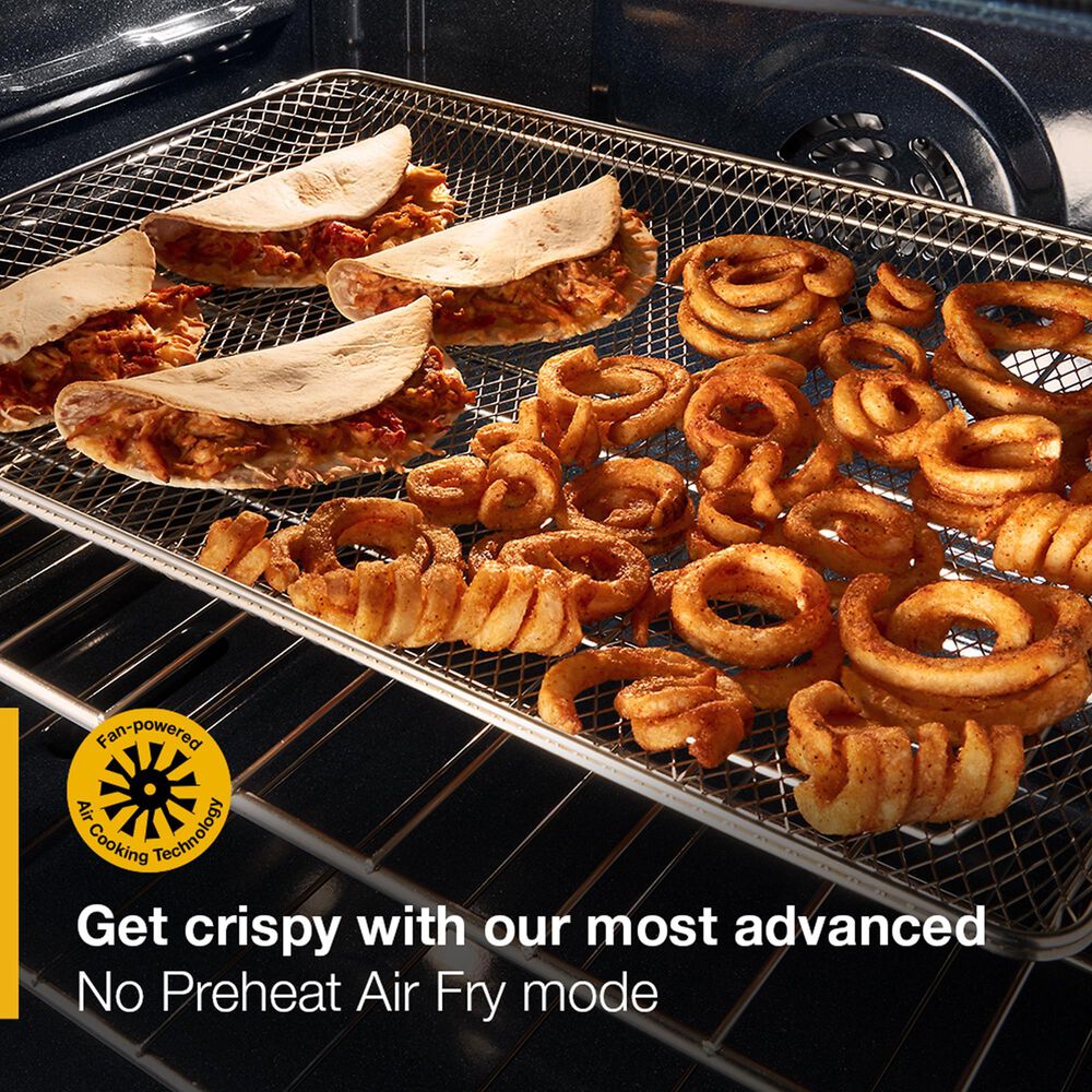 Whirlpool 30" Smart Electric Range with Air Cooking Technology in Black Stainless, , large