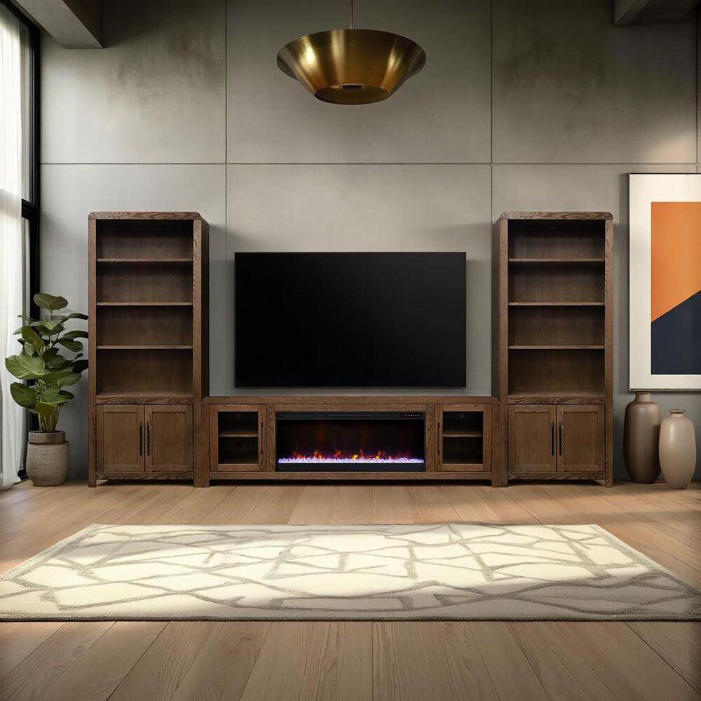 Legends Home Haven 81" Fireplace TV Stand in Bourbon Oak, , large