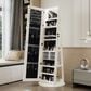 GigaCloud Swivel Jewelry Cabinet with Full Length Mirror and Locking Mechanism in White, , large