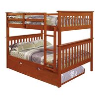 Forest Grove Full over Full Mission Bunk Bed with Trundle in Light Espresso