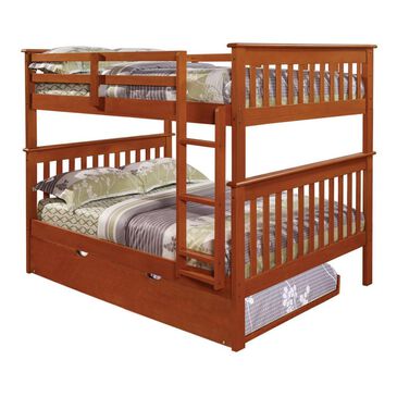 Forest Grove Full over Full Mission Bunk Bed with Trundle in Light Espresso, , large