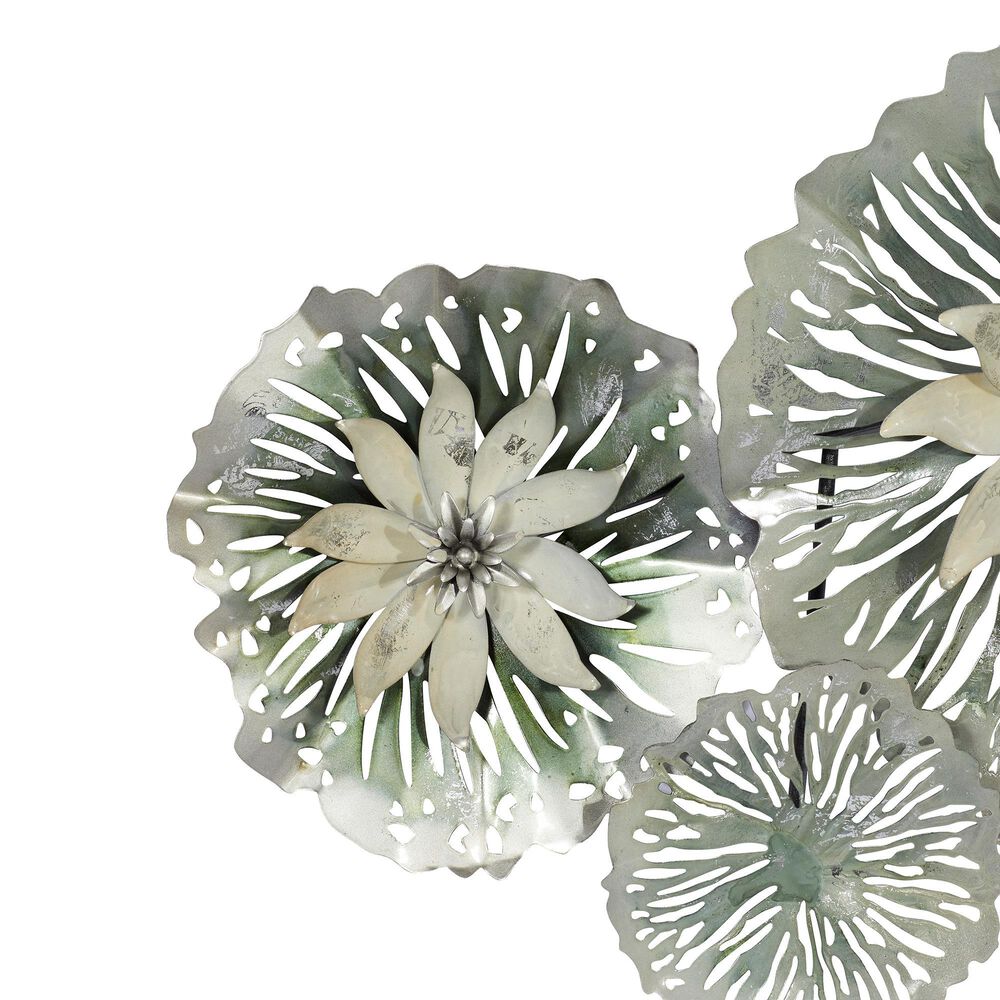 Maple and Jade Eclectic Metal Wall Decor in Grey, , large