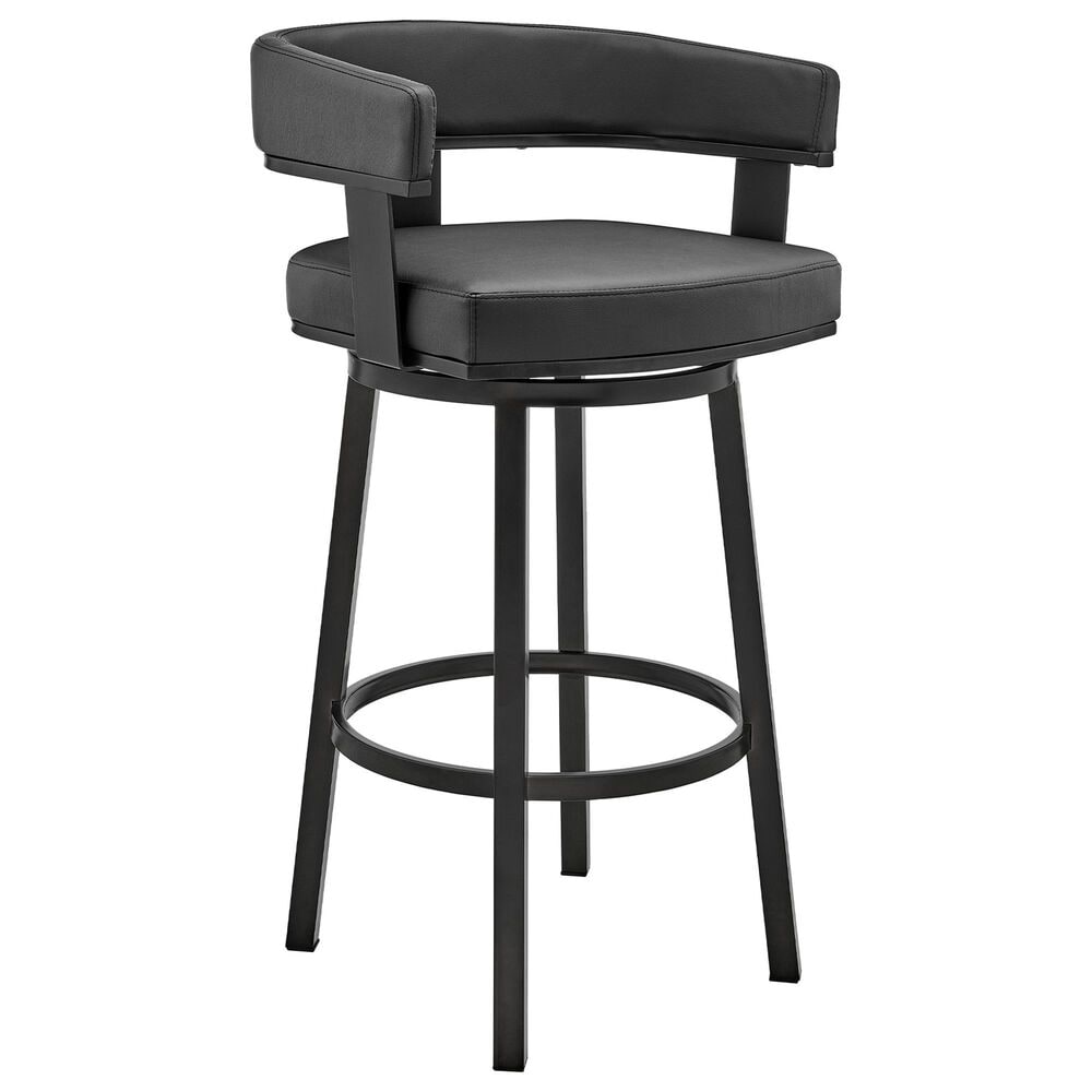 Armen Living Cohen 26&quot; Swivel Counter Stool in Black, , large