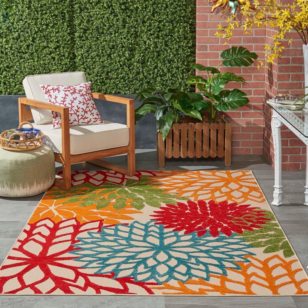 Nourison Aloha 6&#39; x 9&#39; Green Indoor/Outdoor Area Rug, , large