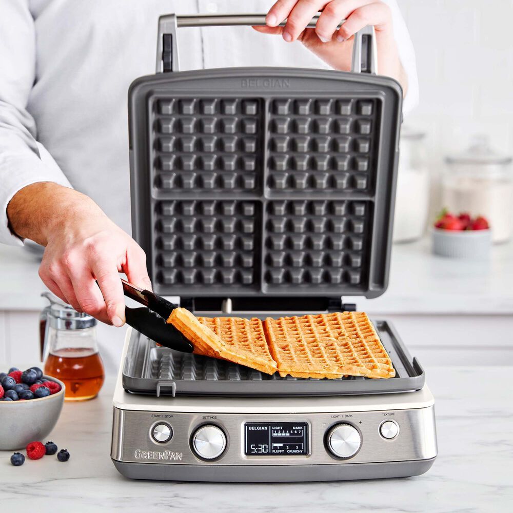 Green Pan Elite 4-Square Waffle Maker in Cloud Cream, , large