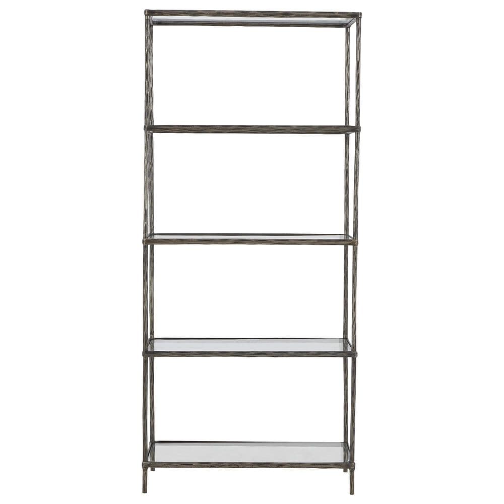 Ashley Ryandale 5-Shelf Bookcase in Antiqued Pewter and Clear, , large