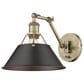 Golden Lighting Orwell 1-Light Wall Sconce in Aged Brass and Rubbed Bronze, , large