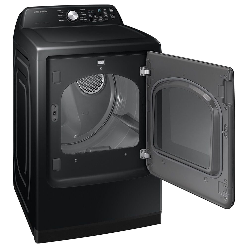 Samsung 4.7 Cu. Ft. Smart Top Load Washer and 7.4 Cu. Ft. Gas Dryer Laundry Pair in Brushed Black, , large