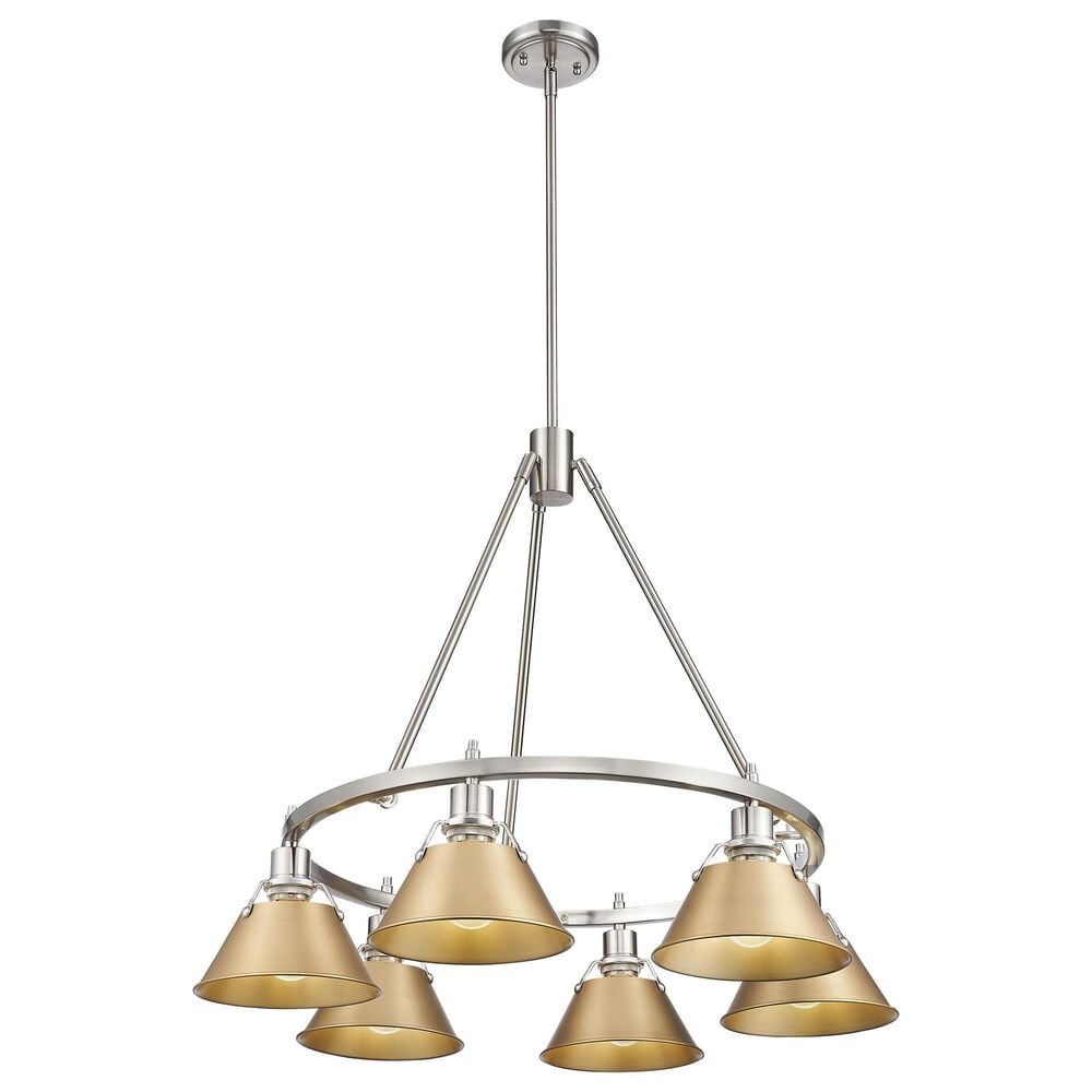 Golden Lighting Orwell 6-Light Chandelier with Brushed Champagne Bronze Shade in Chrome, , large