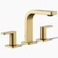 Kohler Parallel Widespread Bathroom Sink Faucet in Vibrant Brushed Moderne Brass, , large