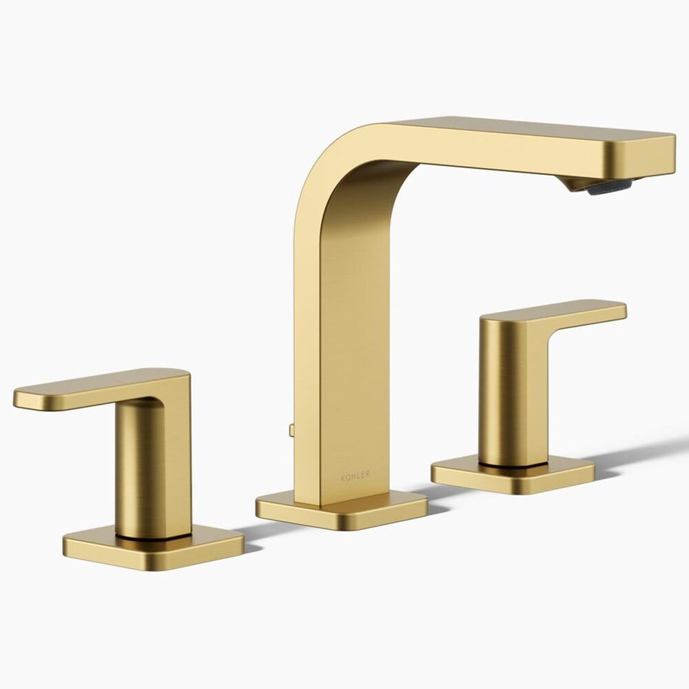 Kohler Parallel Widespread Bathroom Sink Faucet in Vibrant Brushed Moderne Brass, , large