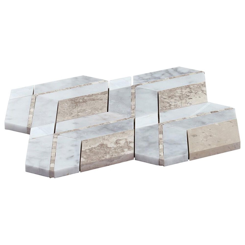 Soho Studio Elaine Champagne 10" x 10" Marble Mosaic Sheet, , large