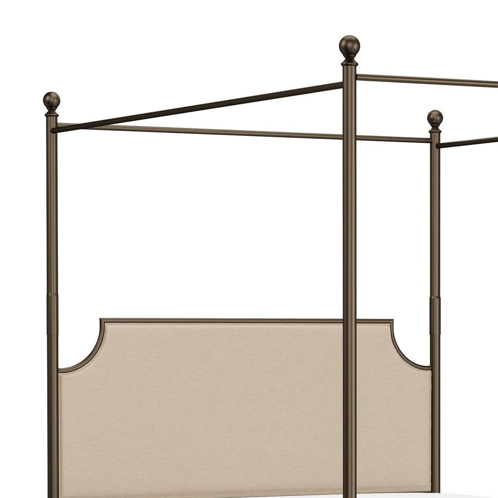 Richlands Furniture McArthur Queen Metal and Upholstered Canopy Bed in  Brown and Bronze, , large
