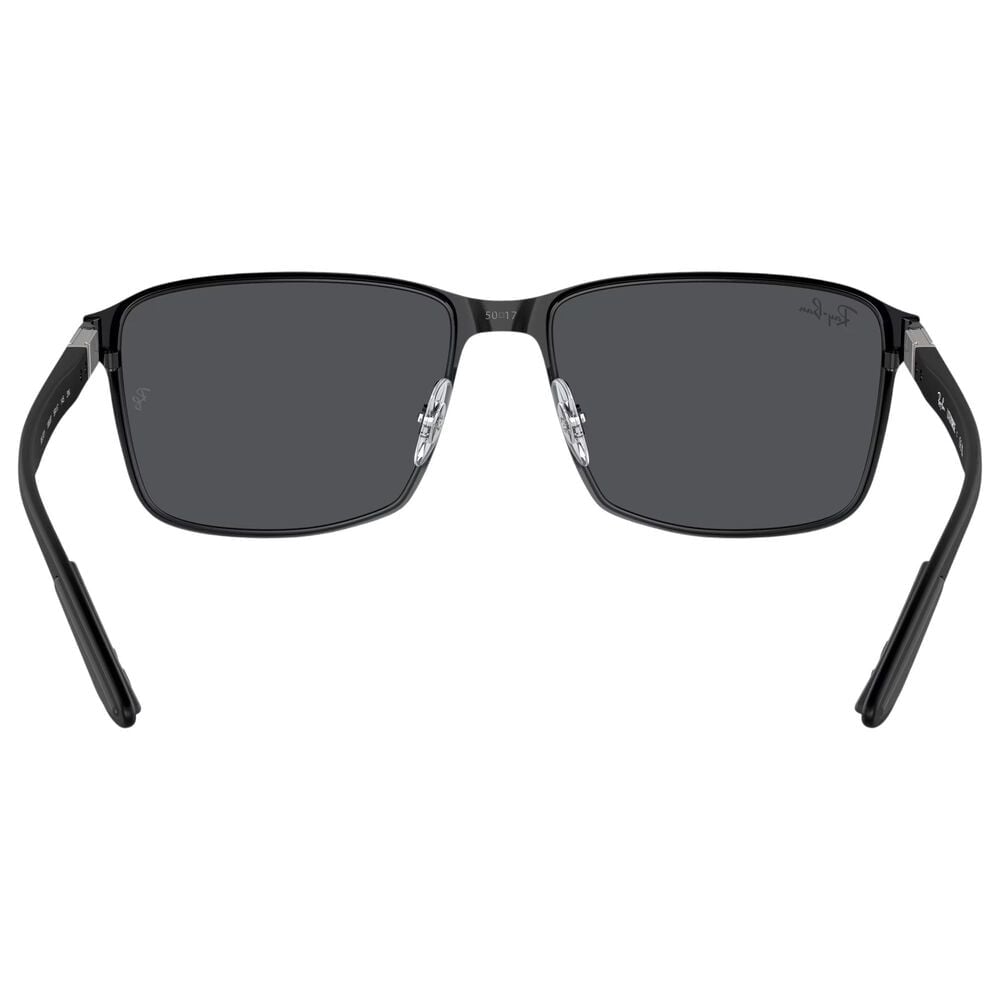 Rayban Glasses Sunglasses with Dark Grey Lenses in Polished Black on Black, , large