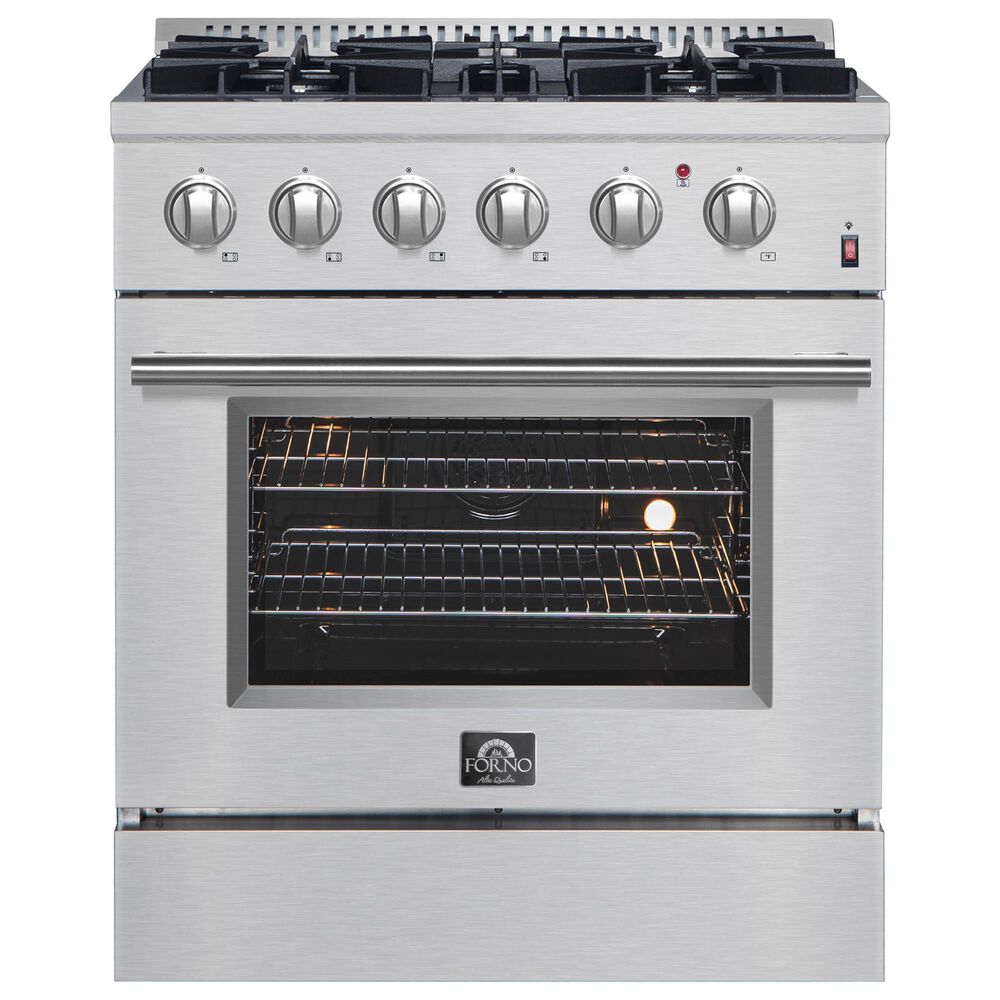 Forno Marco 30" Freestanding Dual Fuel Range in Stainless Steel, , large