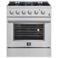 Forno Marco 30" Freestanding Dual Fuel Range in Stainless Steel, , large