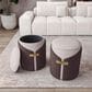Rta Products Two-Toned Vanity Stool Storage Ottoman in Brown, , large