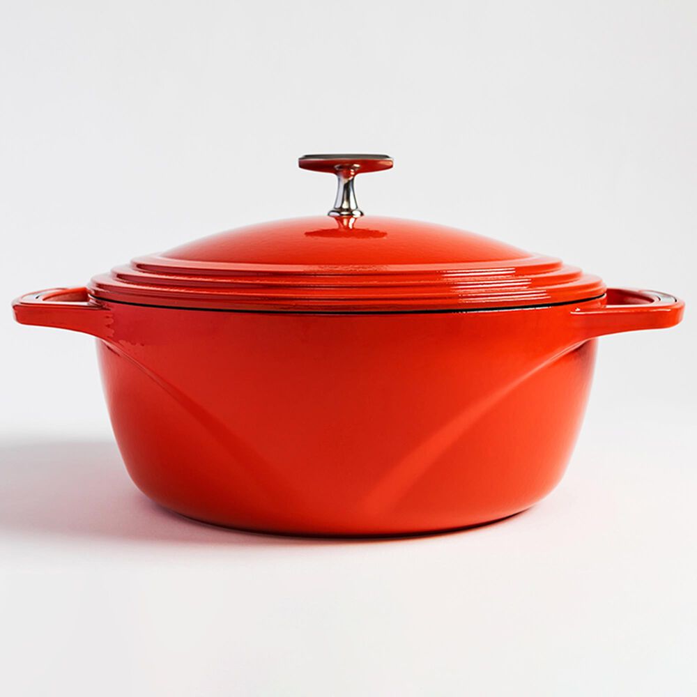 Lodge USA Enamel 7.5 Qt. Cast Iron Dutch Oven in Cherry On Top, , large
