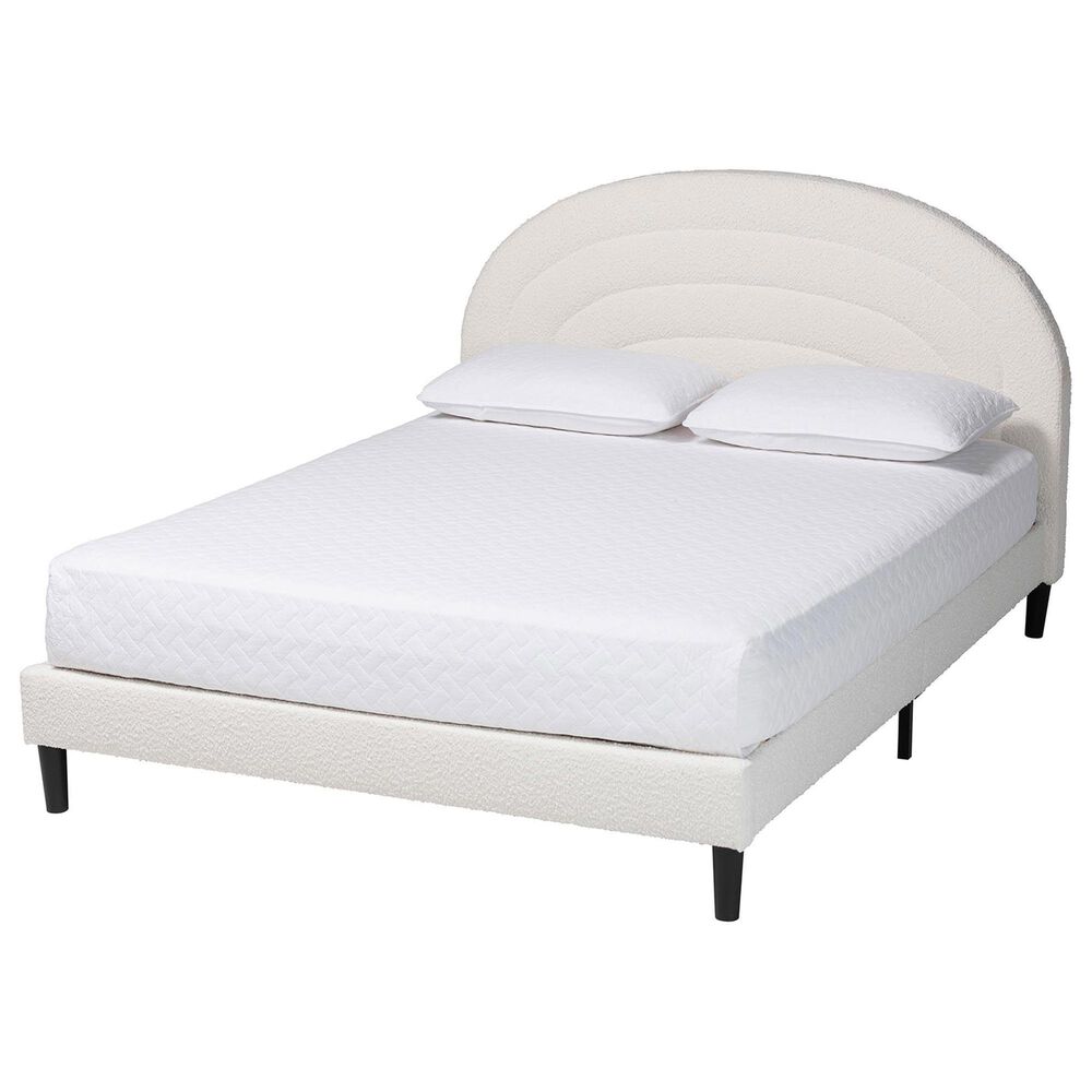 Baxton Studio Pelagia Queen Platform Bed in Cream, , large