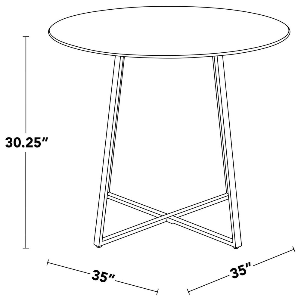 LumiSource Cosmo Round Dinette Table in Gold and Clear - Table Only, , large