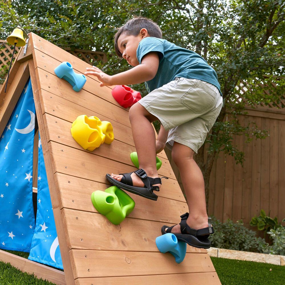 Kidkraft A Frame Hideaway &amp; Climber in Natural, , large
