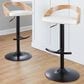 LumiSource Grotto Swivel Barstool with White Faux Leather Upholstery in Black and Zebra (Set of 2), , large