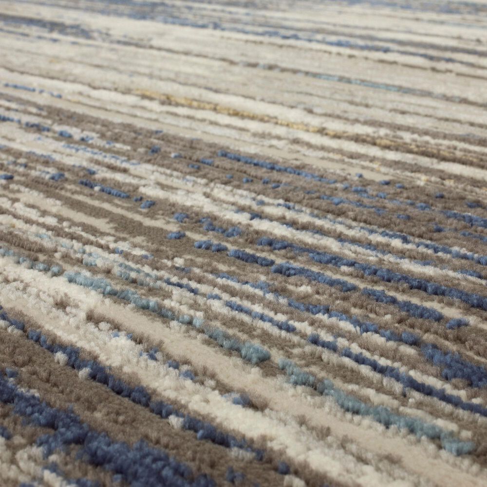 Karastan Cleo R1075 5&#39; 3&quot; X 8&#39; Grey Dark Blue Area Rug, , large