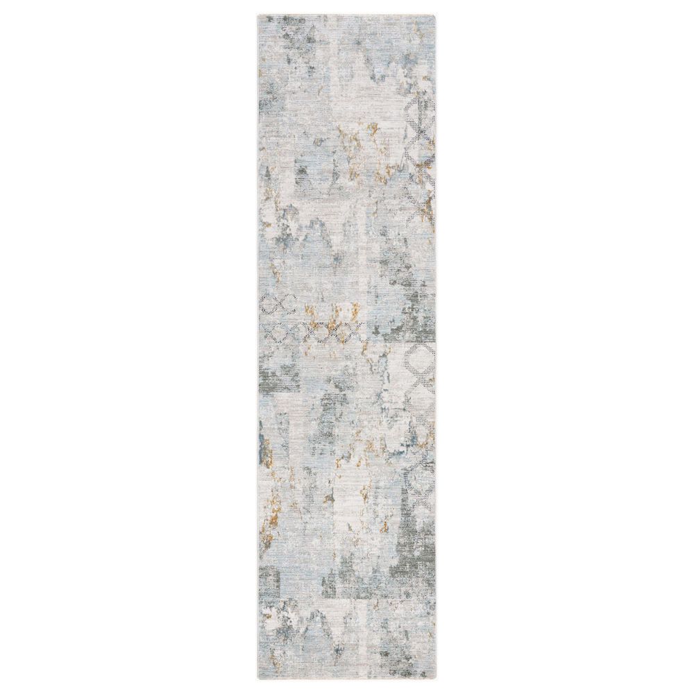 Surya Dresden Taupe, Off-White, Dusty Sage, Deep Teal, Light Gray, Mustard and Ink Blue 2'7" x 7'3" Runner, , large
