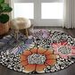 L&R Resources Sinuous Spring Blossoms 4" Scalloped Multicolor Area Rug, , large