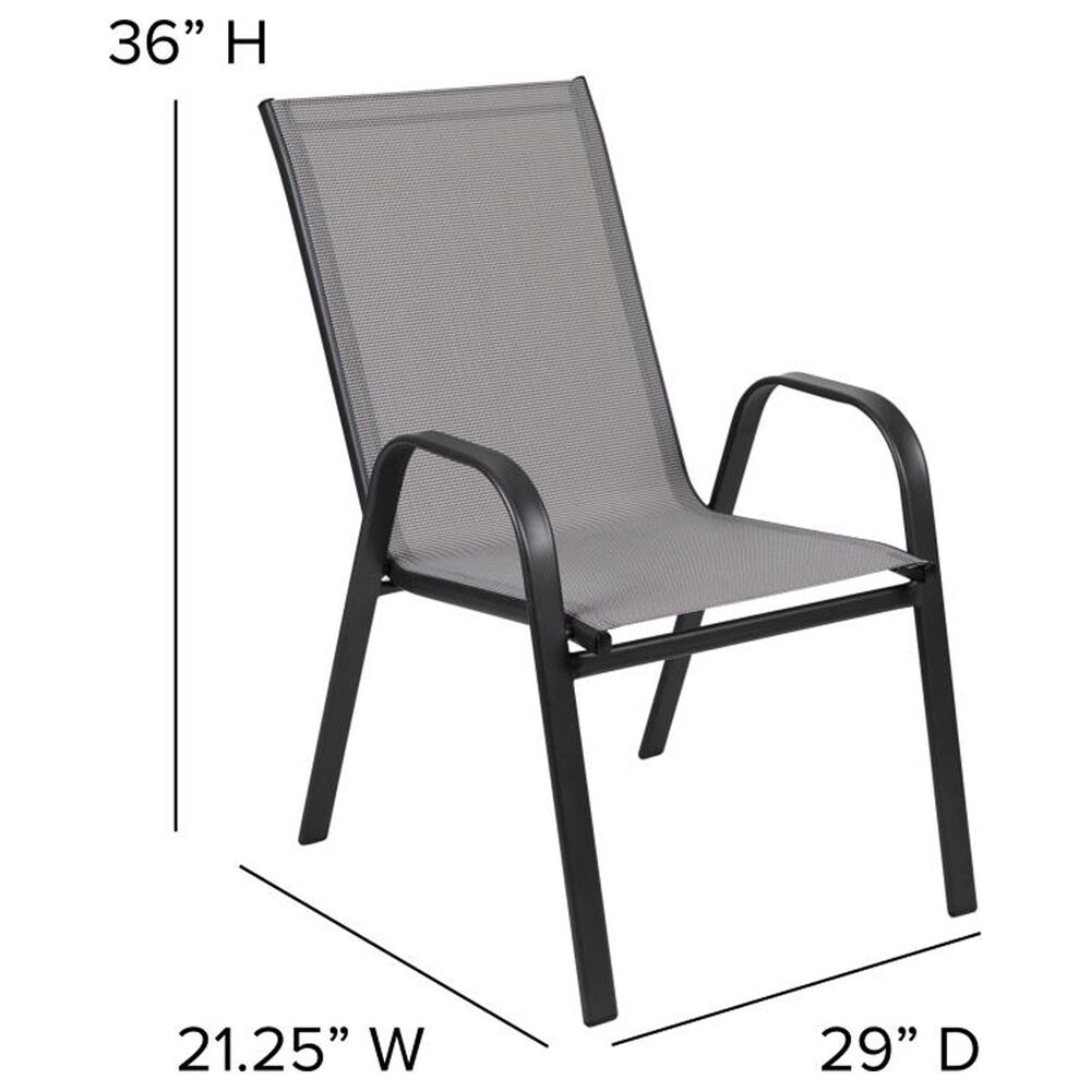Flash Furniture Brazos 7-Piece Patio Dining Set in Black, , large