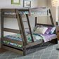 Rusticvale Twin over Full Bunkbed in Driftwood Grey, , large