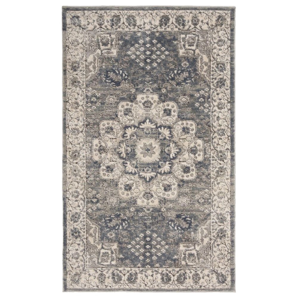 Nourison Quarry 3" x 5" Grey and Ivory Area Rug, , large