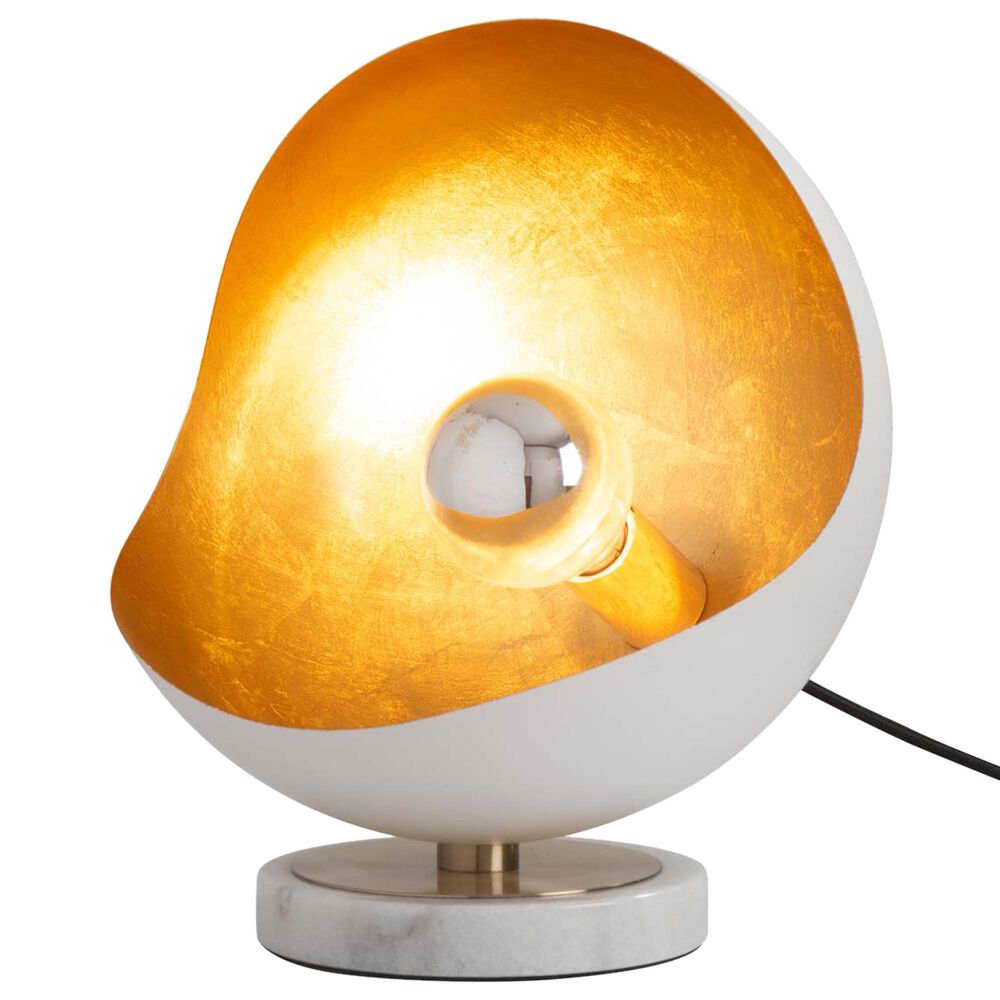 Nova Luna Bella Table Lamp in White and Weathered Brass, , large