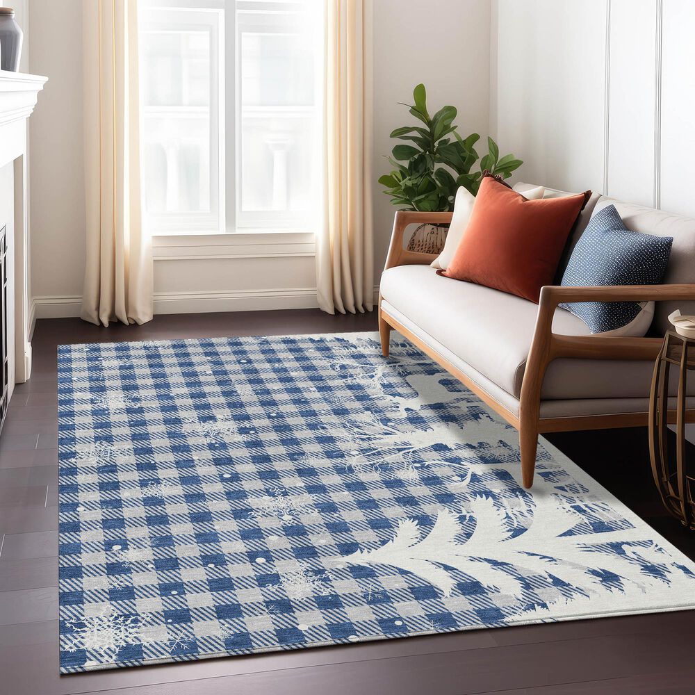 Dalyn Rug Company Wonderland WN32 5&#39; x 7&#39;6&quot; Blue Indoor/Outdoor Area Rug, , large