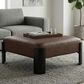 Linden Boulevard Sutherland Square Ottoman in Brown, , large