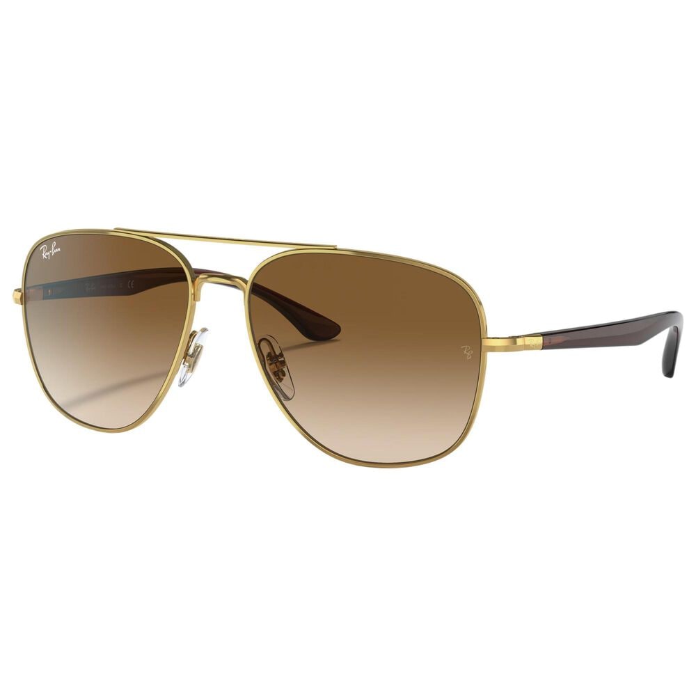 Rayban Glasses Sunglasses with Brown Lenses in Polished Arista Gold, , large
