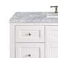 James Martin Breckenridge 48" Single Bathroom Vanity in Bright White with 3 cm Carrara White Marble Top and Rectangular Sink, , large