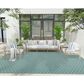 Nourison Twist Reversible 9" x 12" Aqua Indoor/Outdoor Area Rug, , large