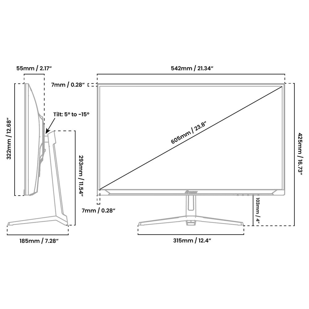 Arozzi Nova 24" IPS 200Hz Gaming Monitors in Purple, , large