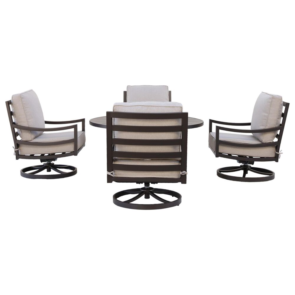 GatherCraft Hudson 5-Piece Round Firepit Chat Set in Mystic Sahara, , large