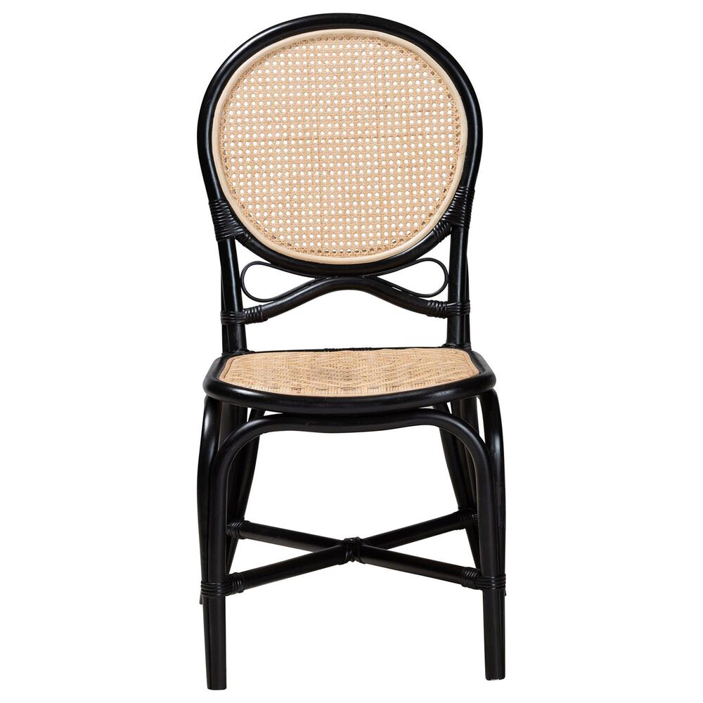 Baxton Studio Ayana Side Chair in Natural Brown and Black, , large