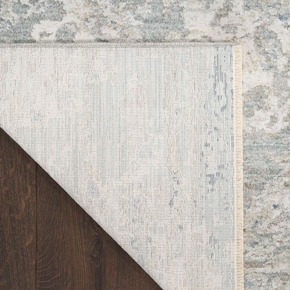 Nourison Envy Abstract Blue and Silver 5'3" x 7'10" Area Rug, , large