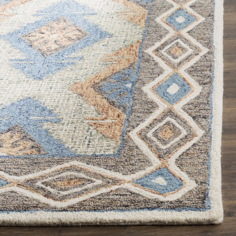 Safavieh Micro-Loop Southwestern 4&#39; x 6&#39; Blue and Beige Area Rug, , large