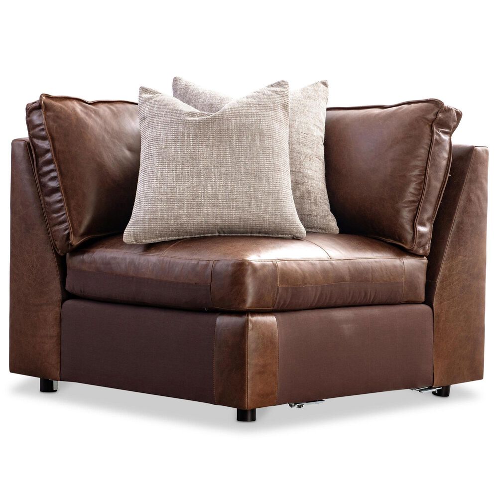 Bernhardt Nest 6-Piece Stationary Right Facing Sectional with Ottoman in Brown, , large