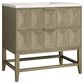 James Martin Vanities Emmeline 36" Single Bathroom Vanity in Pebble Oak with 3 cm Ethereal Noctis Quartz Top and Rectangular Sink, , large