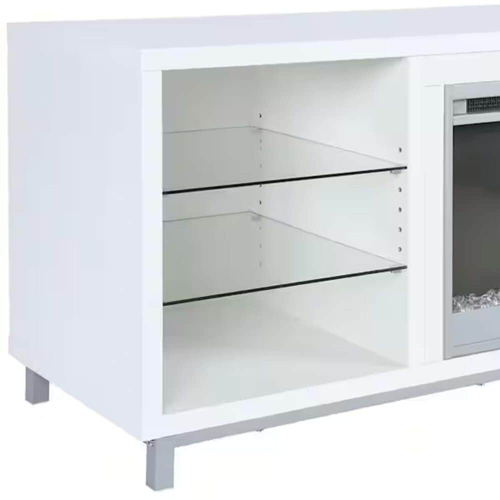 DHP Lumina Deluxe 65&quot; TV Stand with Fireplace in White Plaster, , large