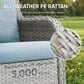 Sunwell Garden Patio Loveseat with Grayish White Frame in Blue, , large
