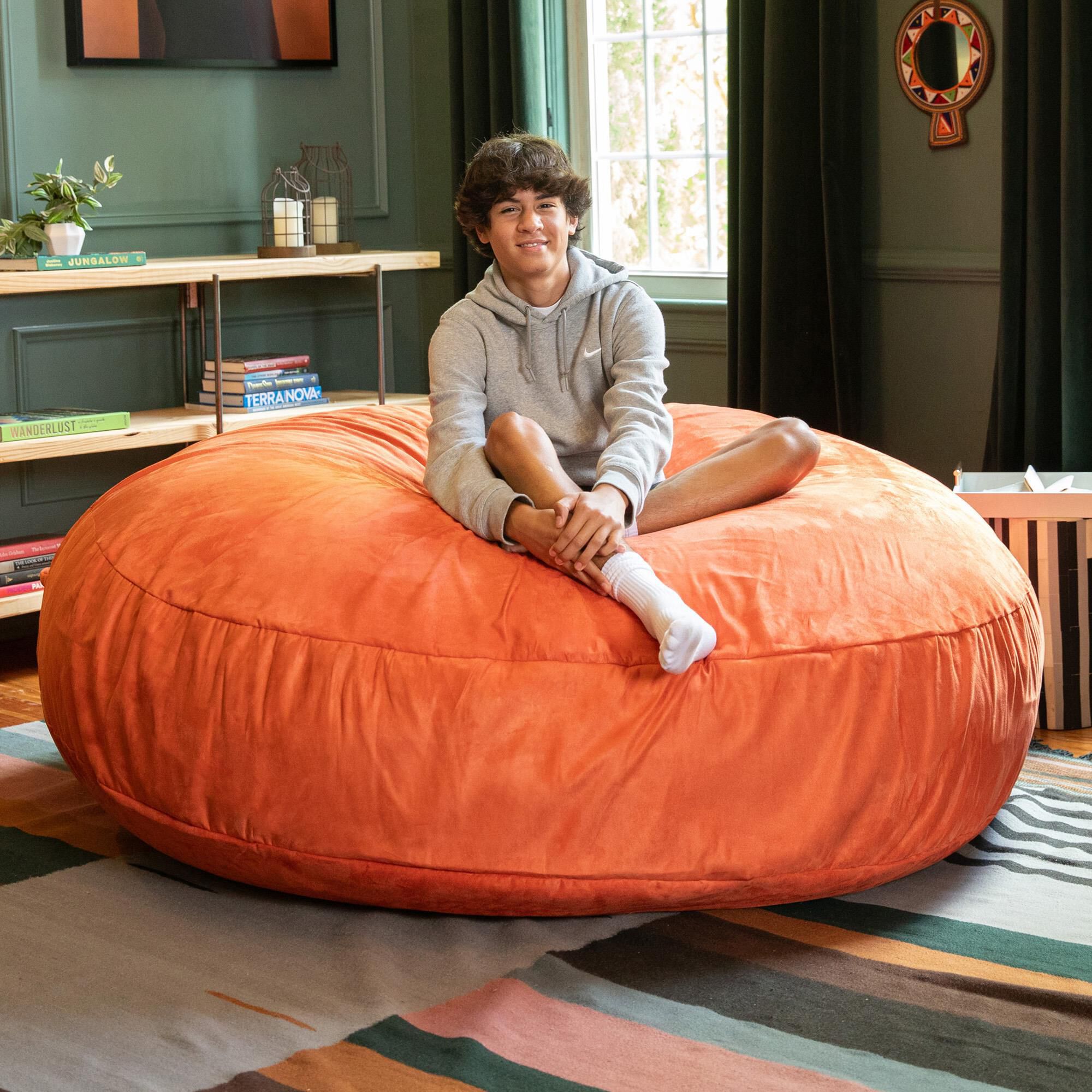 Jaxx 6' Cocoon Large Bean Bag Chair in Mandarin Jaxx 6' Cocoon Large Bean Bag Chair in Mandarin